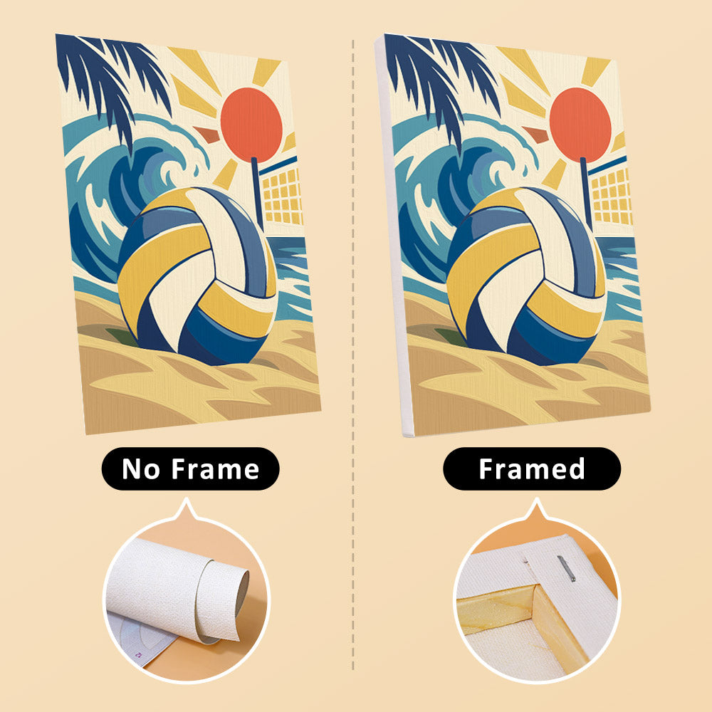 Game On mini canvas shown rolled without a frame and pre-stretched on a frame