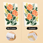 Garden Bouquets mini canvas shown rolled without a frame and pre-stretched on a frame