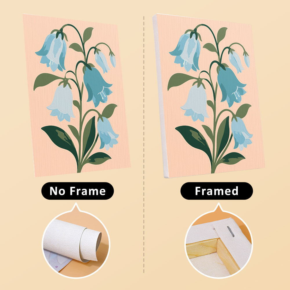Garden Specimens mini canvas shown rolled without a frame and pre-stretched on a frame