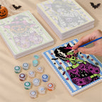 Gothic Glam Girls mini canvas shown rolled without a frame and pre-stretched on a frame