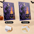 Gothic Graveyard Night mini canvas shown rolled without a frame and pre-stretched on a frame