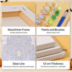 Gothic Nightmare Scenes mini paint by numbers kit with six numbered canvases, acrylic paints, brushes and layout