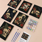 Gothic Still Life mini paint by numbers kit with six numbered canvases, acrylic paints, brushes and layout