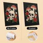 Gothic Still Life mini canvas shown rolled without a frame and pre-stretched on a frame