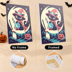 Halloween Costume Carnival mini canvas shown rolled without a frame and pre-stretched on a frame