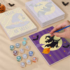 Halloween Party Stripes mini canvas shown rolled without a frame and pre-stretched on a frame