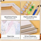 Harvest Blessings mini paint by numbers kit with six numbered canvases, acrylic paints, brushes and layout