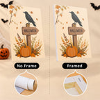 Harvest Hauntings mini canvas shown rolled without a frame and pre-stretched on a frame