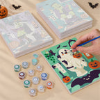 Haunted Bathroom Break mini canvas shown rolled without a frame and pre-stretched on a frame