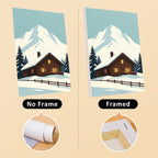 Homes Around the World mini canvas shown rolled without a frame and pre-stretched on a frame