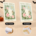 Italian Halloween Botanicals mini canvas shown rolled without a frame and pre-stretched on a frame