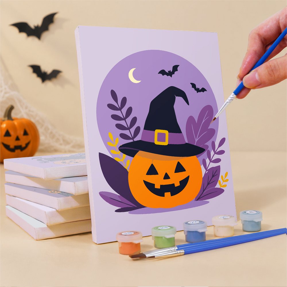 What's included pre-stretched on frame: six framed Lilac Moon Medallions mini canvases, paints, three brushes, hangers and layout