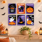 Painting a Magic Night Party mini canvas propped up beside numbered acrylic paints