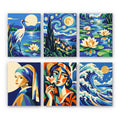Masterpiece Remix mini paint by numbers set: six famous artworks reimagined, including a starry night, water lilies and the great wave