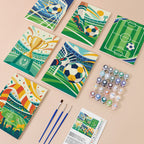 Matchday Magic mini paint by numbers kit with six numbered canvases, acrylic paints, brushes and layout