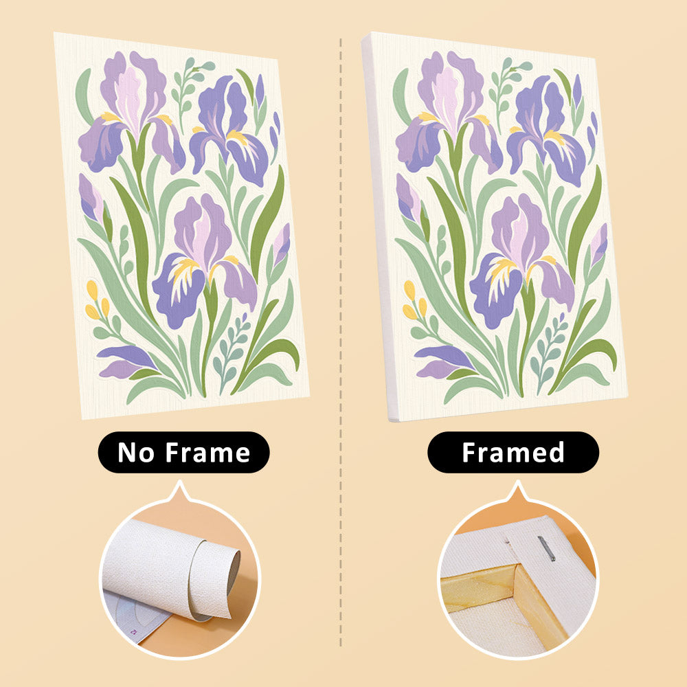 Meadow Tapestry mini canvas shown rolled without a frame and pre-stretched on a frame