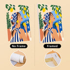 Mediterranean Summer mini canvas shown rolled without a frame and pre-stretched on a frame