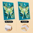 Moonlit Botanicals mini canvas shown rolled without a frame and pre-stretched on a frame