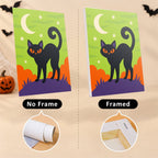 Moonlit Halloween mini canvas shown rolled without a frame and pre-stretched on a frame