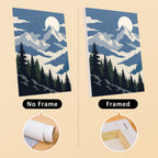Moonlit Wilderness mini canvas shown rolled without a frame and pre-stretched on a frame