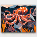 Ocean’s Gentle Guardian paint by numbers kit of a graceful octopus among colorful marine life