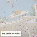 Close-up of a clear numbered linen canvas for paint by numbers