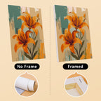 Painterly Blooms mini canvas shown rolled without a frame and pre-stretched on a frame