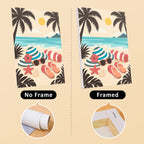 Palm Beach Holiday mini canvas shown rolled without a frame and pre-stretched on a frame