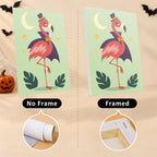 Pastel Halloween Pals mini canvas shown rolled without a frame and pre-stretched on a frame