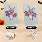 Pastel Kawaii Icons mini canvas shown rolled without a frame and pre-stretched on a frame