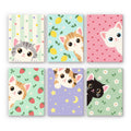 Peekaboo Kittens mini paint by numbers set: six designs of kittens peeking out from lemon, heart, strawberry, star and daisy patterns