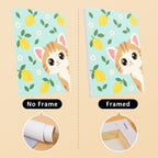 Peekaboo Kittens mini canvas shown rolled without a frame and pre-stretched on a frame