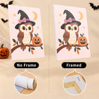 Pink Pumpkin Party mini canvas shown rolled without a frame and pre-stretched on a frame