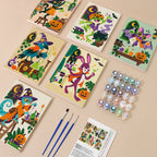 Potion Shop Animals mini paint by numbers kit with six numbered canvases, acrylic paints, brushes and layout