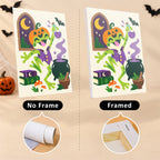 Potion Shop Animals mini canvas shown rolled without a frame and pre-stretched on a frame