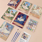 Prima Ballerina mini paint by numbers kit with six numbered canvases, acrylic paints, brushes and layout