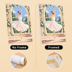 Prima Ballerina mini canvas shown rolled without a frame and pre-stretched on a frame