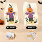Pumpkin Festivities mini canvas shown rolled without a frame and pre-stretched on a frame