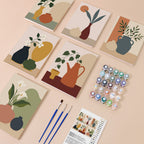 Quiet Vessels mini paint by numbers kit with six numbered canvases, acrylic paints, brushes and layout