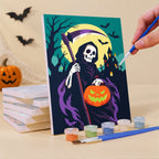 What's included pre-stretched on frame: six framed Reapers and Witches mini canvases, paints, three brushes, hangers and layout