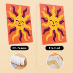 Retro Charms mini canvas shown rolled without a frame and pre-stretched on a frame