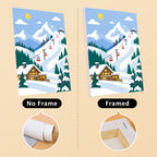 Scenic Escapes mini canvas shown rolled without a frame and pre-stretched on a frame
