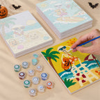 Skeleton Beach Holiday mini canvas shown rolled without a frame and pre-stretched on a frame