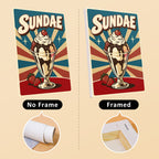 Snack Bar Classics mini canvas shown rolled without a frame and pre-stretched on a frame