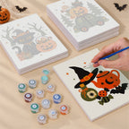 Spooky Holiday Crossover mini canvas shown rolled without a frame and pre-stretched on a frame