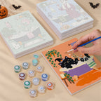 Spooky Spa Day mini canvas shown rolled without a frame and pre-stretched on a frame