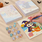 Spooky Summer Beach mini canvas shown rolled without a frame and pre-stretched on a frame