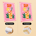 Stay Cool Summer mini canvas shown rolled without a frame and pre-stretched on a frame