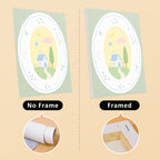 Storybook Cameos mini canvas shown rolled without a frame and pre-stretched on a frame