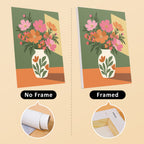 Sunlit Bouquets mini canvas shown rolled without a frame and pre-stretched on a frame